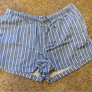 a new day Blue and White Striped High Waist Shorts